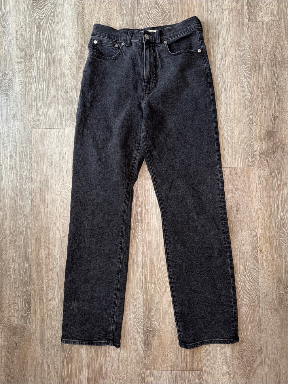 Madewell 90s straight denim 27 bottoms pants Washed Black Straight-Leg Jeans